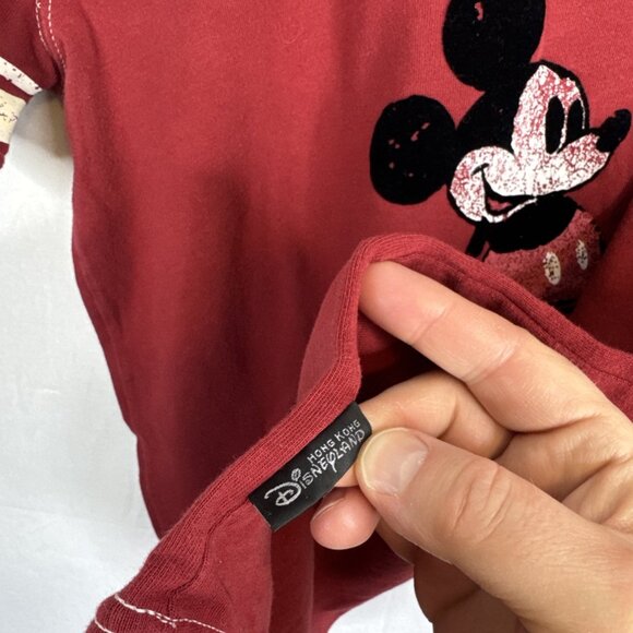 Disney Hong Kong Mickey Mouse Varsity T-Shirt Red Women’s Medium - Picture 7 of 8